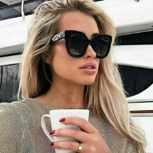 Gucci GG0208S 001 Square Sunglasses - Black/Grey